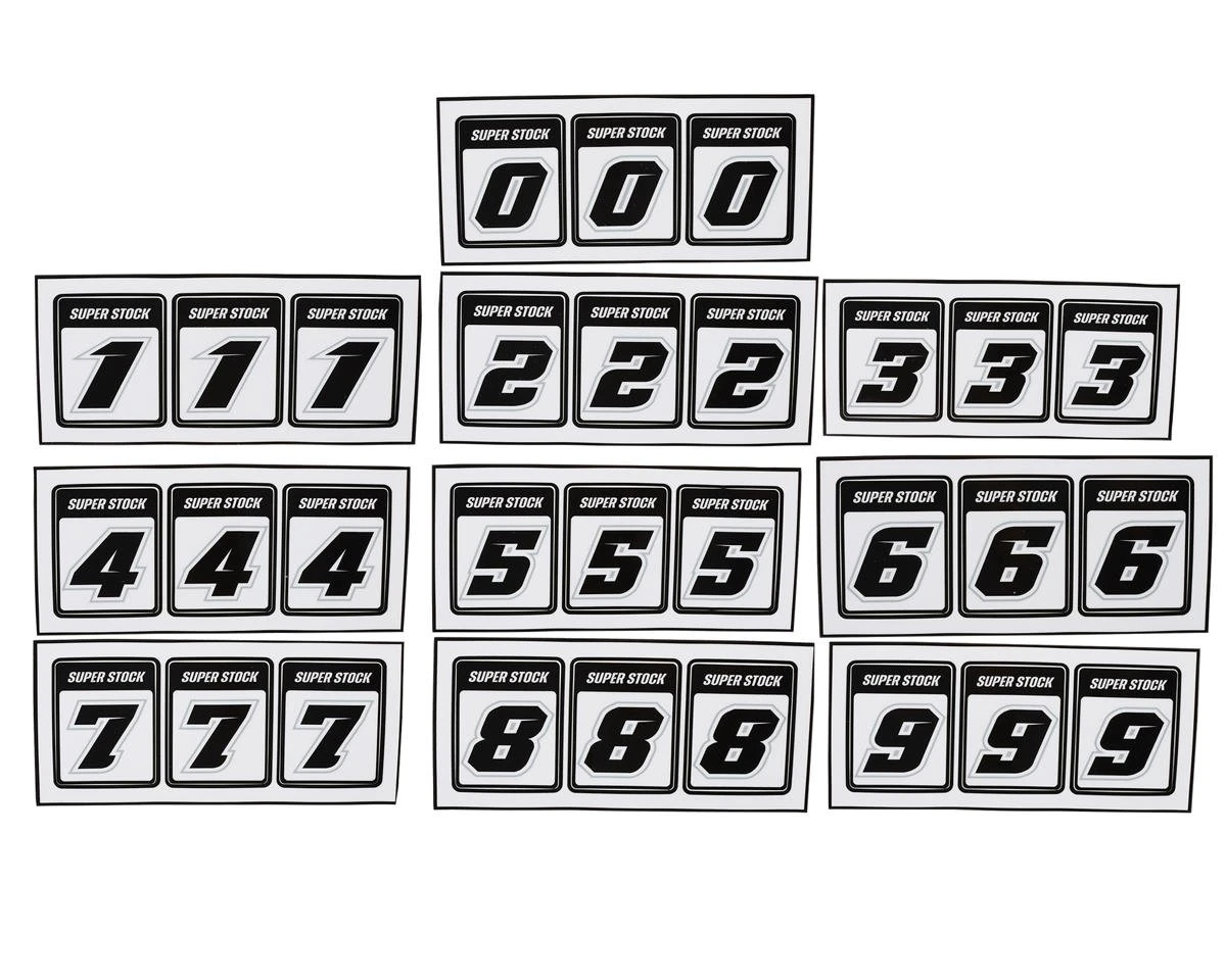 175RC Race Number Decal Sheets (Modified) (#0-9) 3 175RC Race Number Decal Sheets (Modified) (#0-9)
