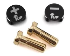 1UP Racing Heatsink Bullet Plug Grips W/4mm Bullets (Black/Red) -Traxxas Shop 1up190411