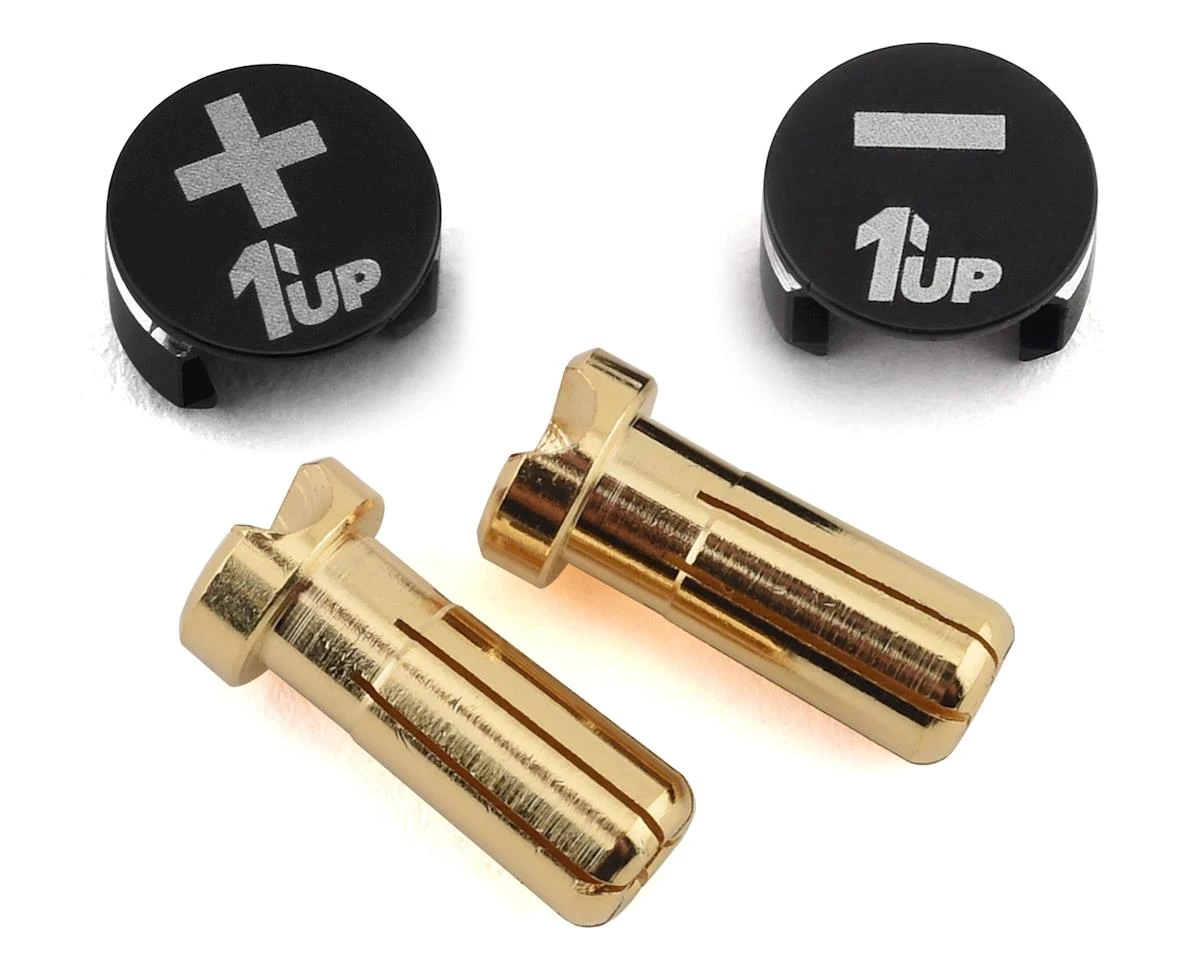 1UP Racing LowPro Bullet Plug Grips W/5mm Bullets (Black/Black) 5 1UP Racing LowPro Bullet Plug Grips W/5mm Bullets (Black/Black) - Image 3