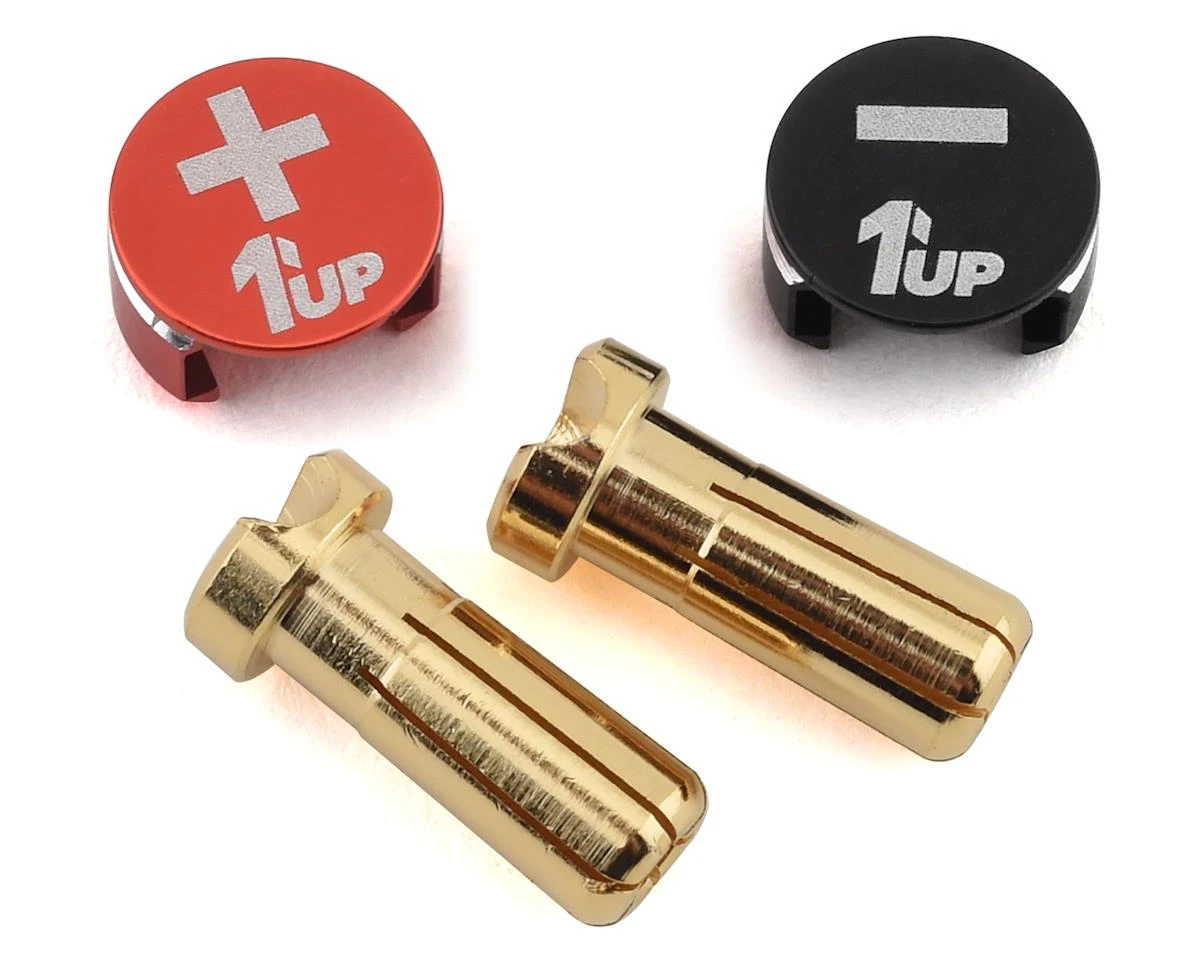 1UP Racing LowPro Bullet Plug Grips W/5mm Bullets (Black/Black) 4 1UP Racing LowPro Bullet Plug Grips W/5mm Bullets (Black/Black) - Image 2