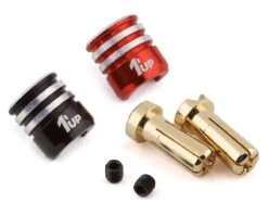 1UP Racing LowPro Bullet Plug Grips W/5mm Bullets (Black/Black)