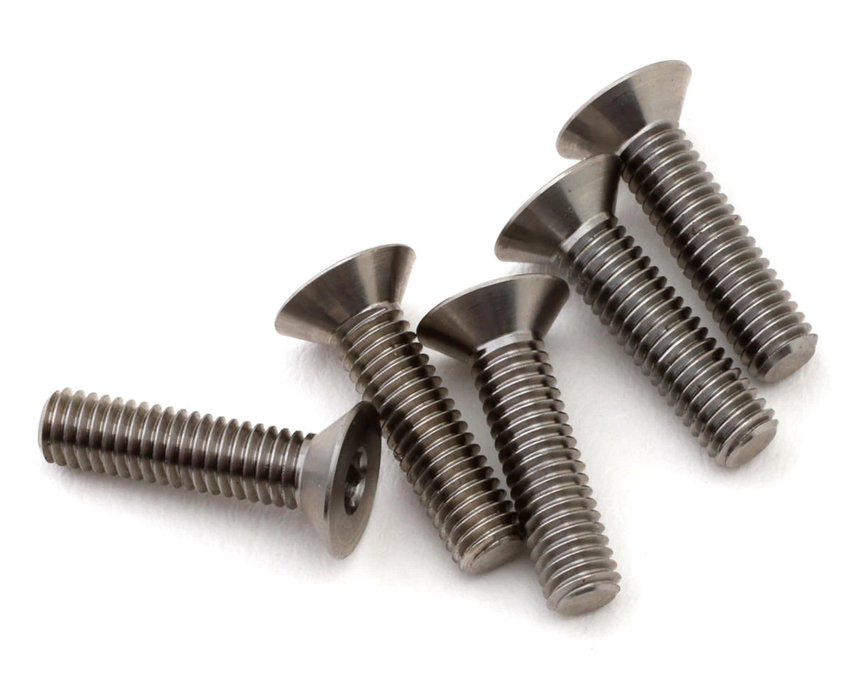 1UP Racing Titanium Pro Duty Flat Head Screws (5) (3x12mm) 4 1UP Racing Titanium Pro Duty Flat Head Screws (5) (3x12mm) - Image 2