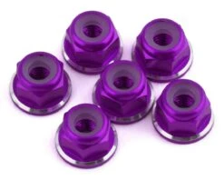1UP Racing 3mm Aluminum Flanged Locknuts W/Chamfered Finish (Purple) (6) -Traxxas Shop 1up80528