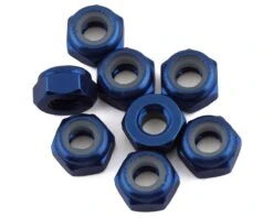 1UP Racing 3mm Aluminum Locknuts (Blue) (8)