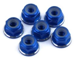 1UP Racing 3mm Aluminum Flanged Locknuts W/Chamfered Finish (Purple) (6)