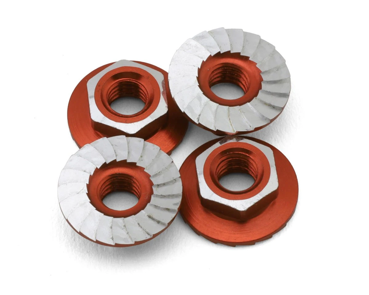 1UP Racing 4mm "Lockdown" Serrated Aluminum Wheel Nuts (Orange) (4) 6 1UP Racing 4mm "Lockdown" Serrated Aluminum Wheel Nuts (Orange) (4) - Image 4