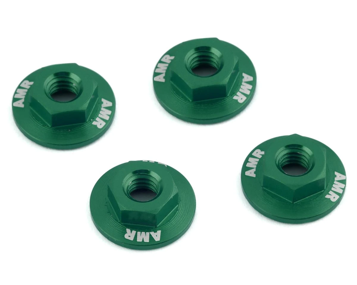 AMR 4mm Aluminum Serrated Flange Nut (Red) (4) 5 AMR 4mm Aluminum Serrated Flange Nut (Red) (4) - Image 3
