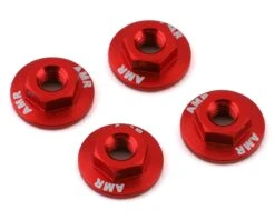 AMR 4mm Aluminum Serrated Flange Nut (Red) (4) 12 AMR 4mm Aluminum Serrated Flange Nut (Red) (4) -Traxxas Shop amr025r