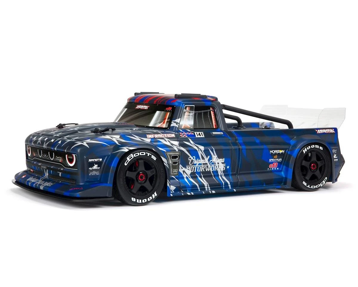 Arrma Infraction V2 6S BLX Brushless 1/7 RTR Electric 4WD Street Bash Truck (Blue) W/DX3 2.4GHz Radio, Smart ESC & AVC 3 Arrma Infraction V2 6S BLX Brushless 1/7 RTR Electric 4WD Street Bash Truck (Blue) W/DX3 2.4GHz Radio, Smart ESC & AVC