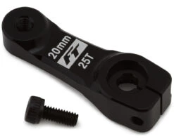 Team Associated Factory Team Aluminum 20mm Servo Horn (Black) (-2mm Offset) (25T-Futaba/ProTek)
