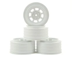 DE Racing Speedway SC Dirt Oval Wheels (Silver) (4) (+3mm Offset/29mm Backspace) (SC10/SC5M) W/12mm Hex
