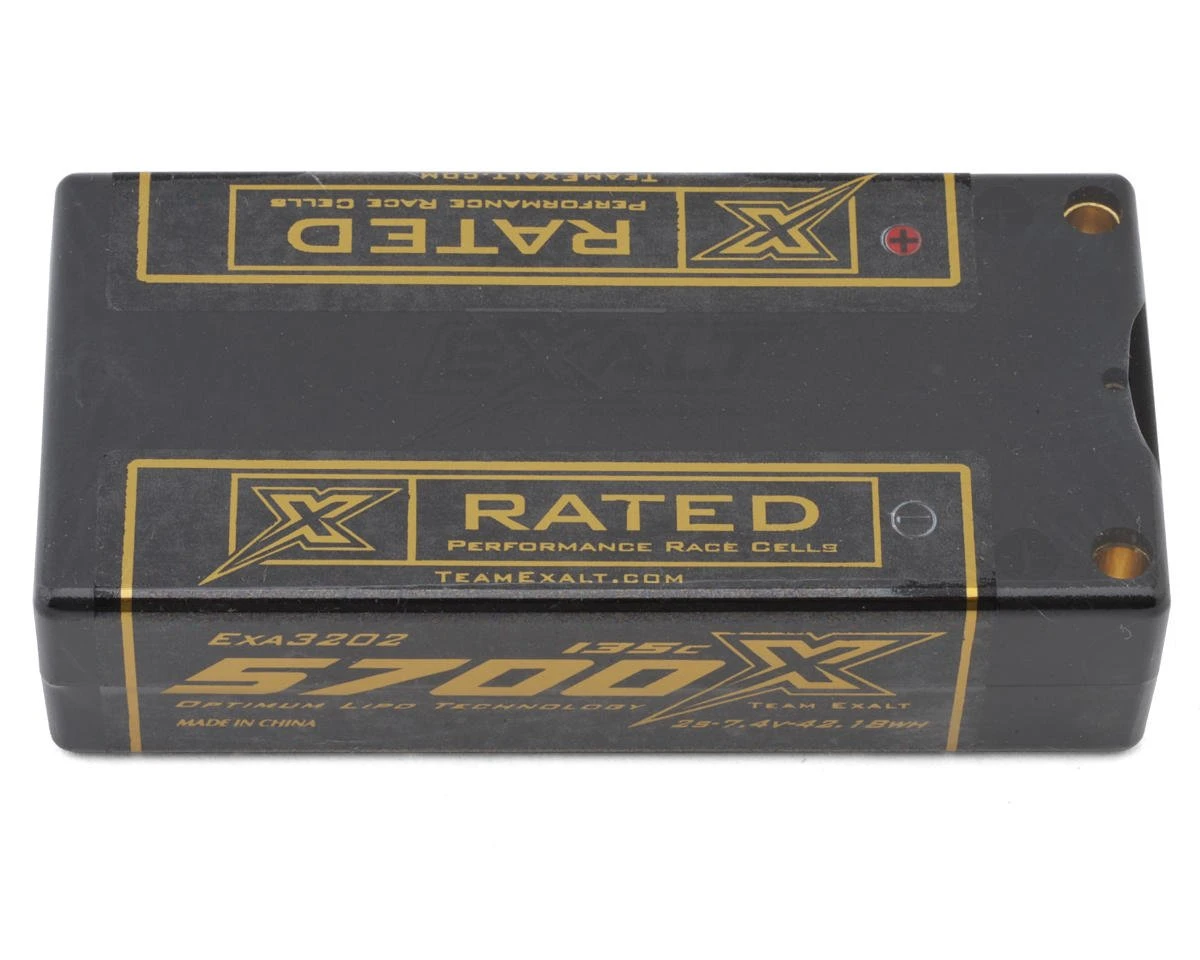 Team Exalt "X-Rated" Shorty 2S 135C LiPo Battery (7.4V/5700mAh) W/5mm Connectors (ROAR Approved) 3 Team Exalt "X-Rated" Shorty 2S 135C LiPo Battery (7.4V/5700mAh) W/5mm Connectors (ROAR Approved)