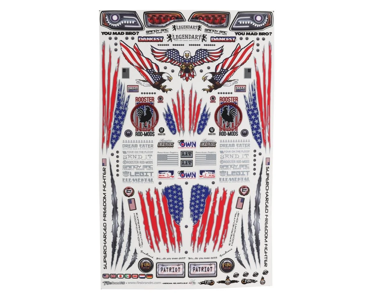 Firebrand RC Americana Decal Set (Black W/Silver Outlines) 3 Firebrand RC Americana Decal Set (Black W/Silver Outlines)