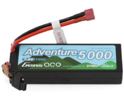 Gens Ace 2S 100C G-Tech Adventure Hardcase LiPo Battery (7.4V/5000mAh) W/T-Style Connector