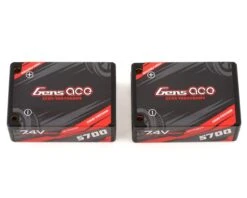 Gens Ace 2S LiPo Battery Saddle Pack 60C (7.4V/5700mAh) W/Deans