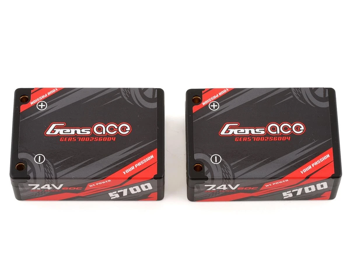 Gens Ace 2S LiPo Battery Saddle Pack 60C (7.4V/5700mAh) W/Deans 3 Gens Ace 2S LiPo Battery Saddle Pack 60C (7.4V/5700mAh) W/Deans