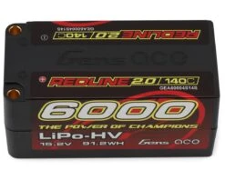 Gens Ace Redline 2.0 4S Shorty LiHV Battery 140C (15.2V/6000mAh) W/5mm Bullets