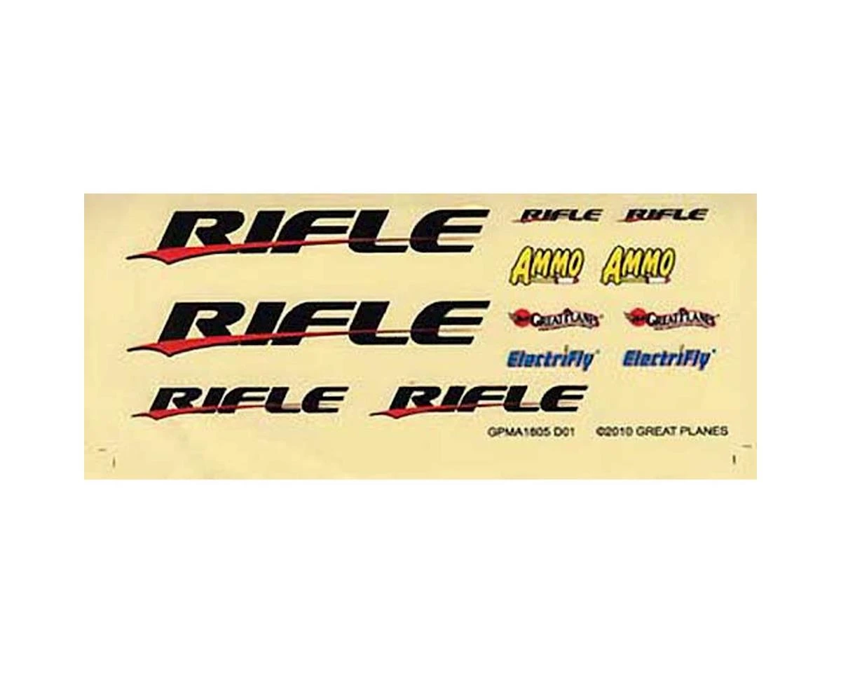 Great Planes Decal Sheet Rifle EP ARF 3 Great Planes Decal Sheet Rifle EP ARF