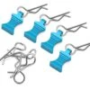 Hot Racing 1/10 Aluminum EZ Pulls W/Body Clips (Silver) (4)