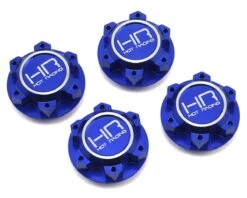 Hot Racing Aluminum Serrated 25mm Hex Wheel Nuts For Traxxas X-Maxx (Blue) (4)
