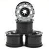 JConcepts Vengeance 2.2 Rock Crawler Wheels (4) (Black/Chrome) W/Caps & Adapters -Traxxas Shop jco3374b