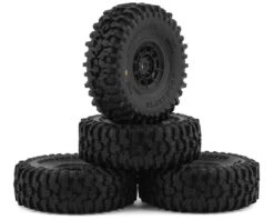 JConcepts Tusk 1.0" Pre-Mounted Tires W/Hazard Wheel (Black) (4) (Gold) W/7mm Hex