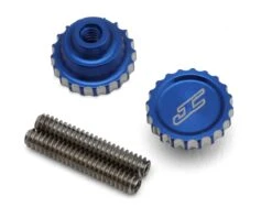 JConcepts RC10 Aluminum 4-40 Future Thumb Nuts W/Set Screws (Black) (2)