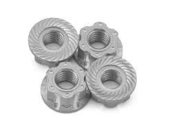 J&T Bearing Co. 4mm Machined Aluminum Wheel Nuts (Natural) (4) -Traxxas Shop jtb jt10676 n