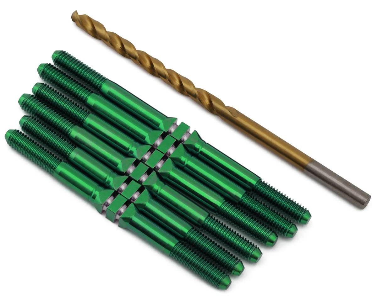 J&T Bearing Co. Schumacher LD3 Mod Spec Titanium "Milled'' XD Turnbuckles Set (Green) 4 J&T Bearing Co. Schumacher LD3 Mod Spec Titanium "Milled'' XD Turnbuckles Set (Green) - Image 2