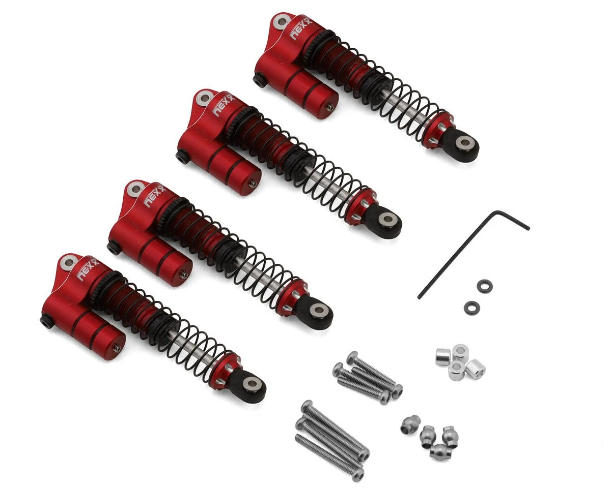NEXX Racing Redcat Ascent-18 59mm Aluminum Oil-Filled Reservoir Shocks (Red) (4) 4 NEXX Racing Redcat Ascent-18 59mm Aluminum Oil-Filled Reservoir Shocks (Red) (4) - Image 2