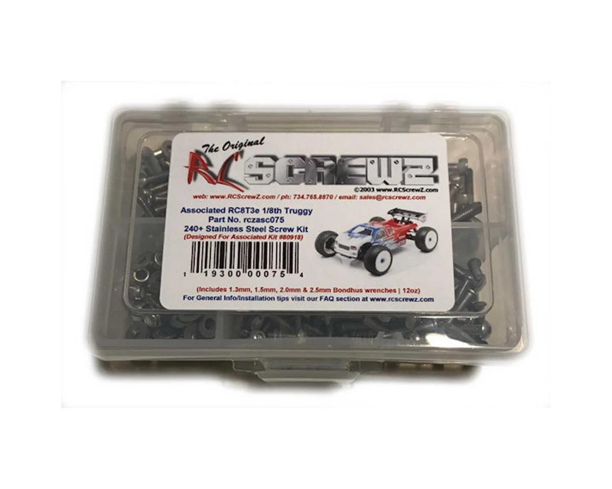 RC Screwz Associated RC8T3e Team Stainless Screw Kit 3 RC Screwz Associated RC8T3e Team Stainless Screw Kit