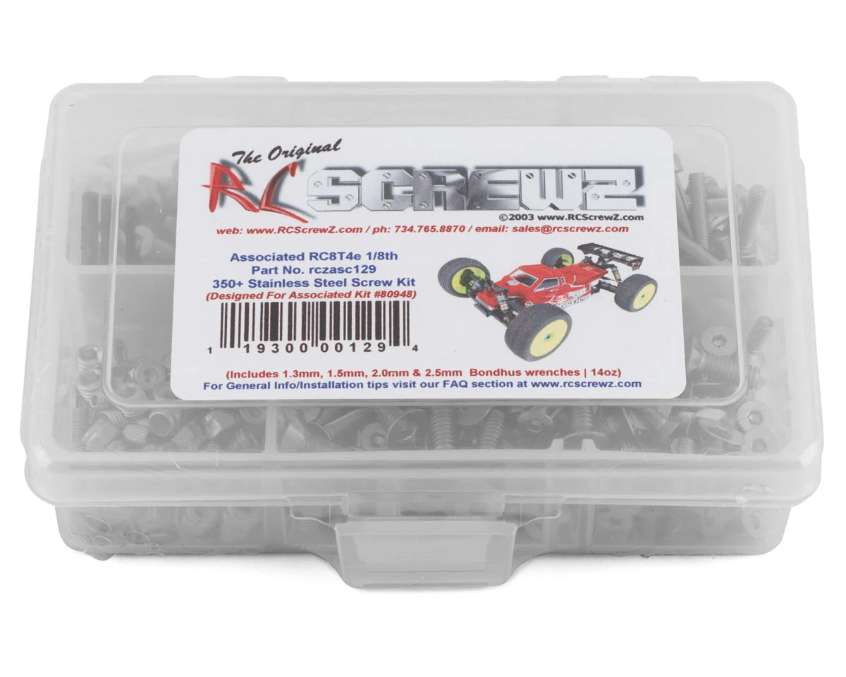 RC Screwz Associated RC8T4e Truggy Stainless Steel Screw Kit 3 RC Screwz Associated RC8T4e Truggy Stainless Steel Screw Kit