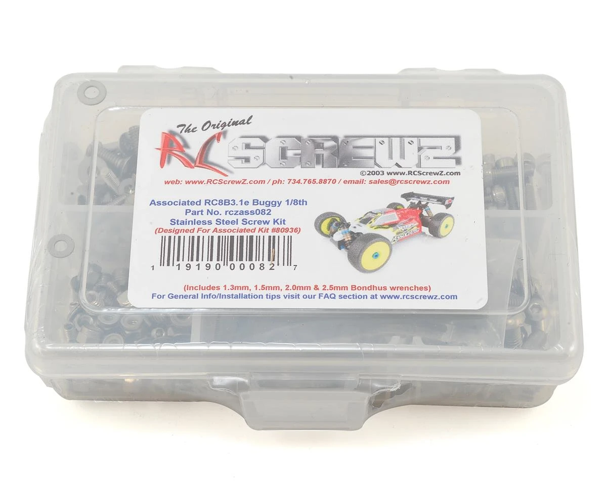 RC Screwz Associated RC8B3.1e Stainless Steel Screw Kit 3 RC Screwz Associated RC8B3.1e Stainless Steel Screw Kit