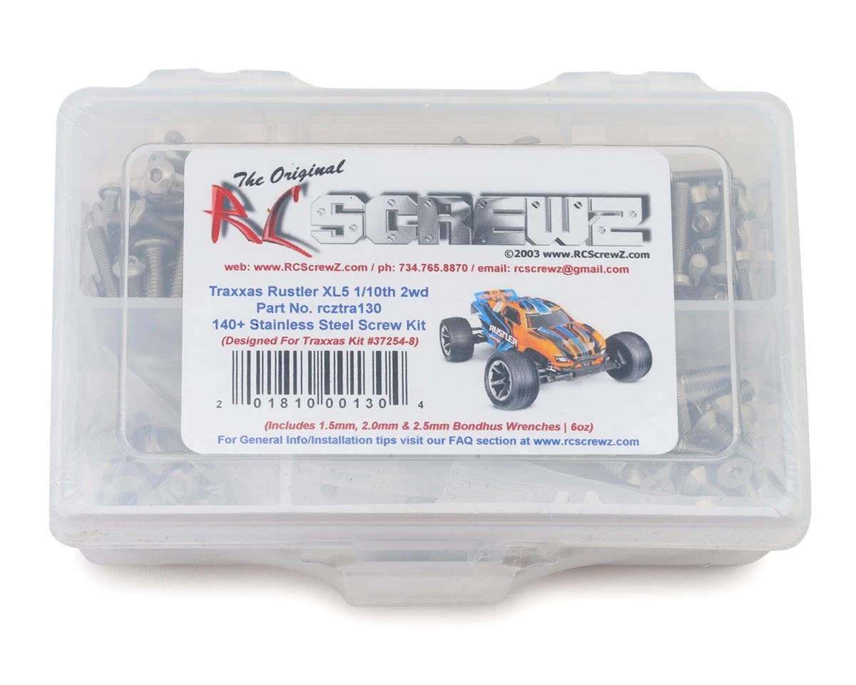 RC Screwz Stainless Steel Screw Kit For Traxxas® Rustler® XL-5 1/10 2WD Stadium Truck (TRA37254-8) 3 RC Screwz Stainless Steel Screw Kit For Traxxas® Rustler® XL-5 1/10 2WD Stadium Truck (TRA37254-8)