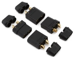 Samix XT90 Connectors (Black) (4 Male) W/Wire Covers -Traxxas Shop samcxt90 002bk
