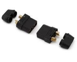 Samix XT90 Connectors (Black) (4 Male) W/Wire Covers -Traxxas Shop samcxt90 002fbk