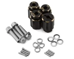 Samix Multi Crawler Extended Heavy Brass Wheel Hex Adapters (4) (Black) (20mm) (123g)