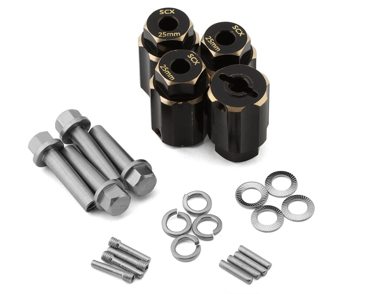Samix Multi Crawler Extended Heavy Brass Wheel Hex Adapters (4) (Black) (20mm) (123g) 3 Samix Multi Crawler Extended Heavy Brass Wheel Hex Adapters (4) (Black) (20mm) (123g)
