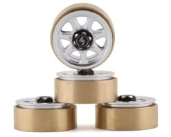 Samix SCX24 Aluminum & Brass 1.0" Beadlock Wheel Set (Black) (4) (20g)