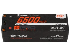 Spektrum RC 4S Smart Pro Race Hardcase HV-LiPo 120C Battery (15.2V/6500mAh) W/5mm Bullets