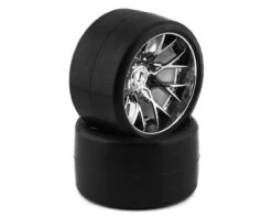 Sweep VHT Crusher Pre-Mounted Monster Truck Belted Slick Tires (Black) (2) (1/2 Offset) W/17mm Hex