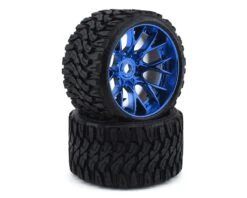 Sweep Terrain Crusher Belted Pre-Mounted Monster Truck Tires (Black) (2) (1/2 Offset) W/17mm Hex