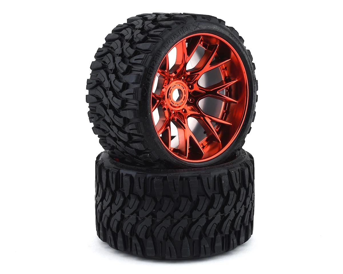 Sweep Terrain Crusher Belted Pre-Mounted Monster Truck Tires (Black) (2) (1/2 Offset) W/17mm Hex 4 Sweep Terrain Crusher Belted Pre-Mounted Monster Truck Tires (Black) (2) (1/2 Offset) W/17mm Hex - Image 2