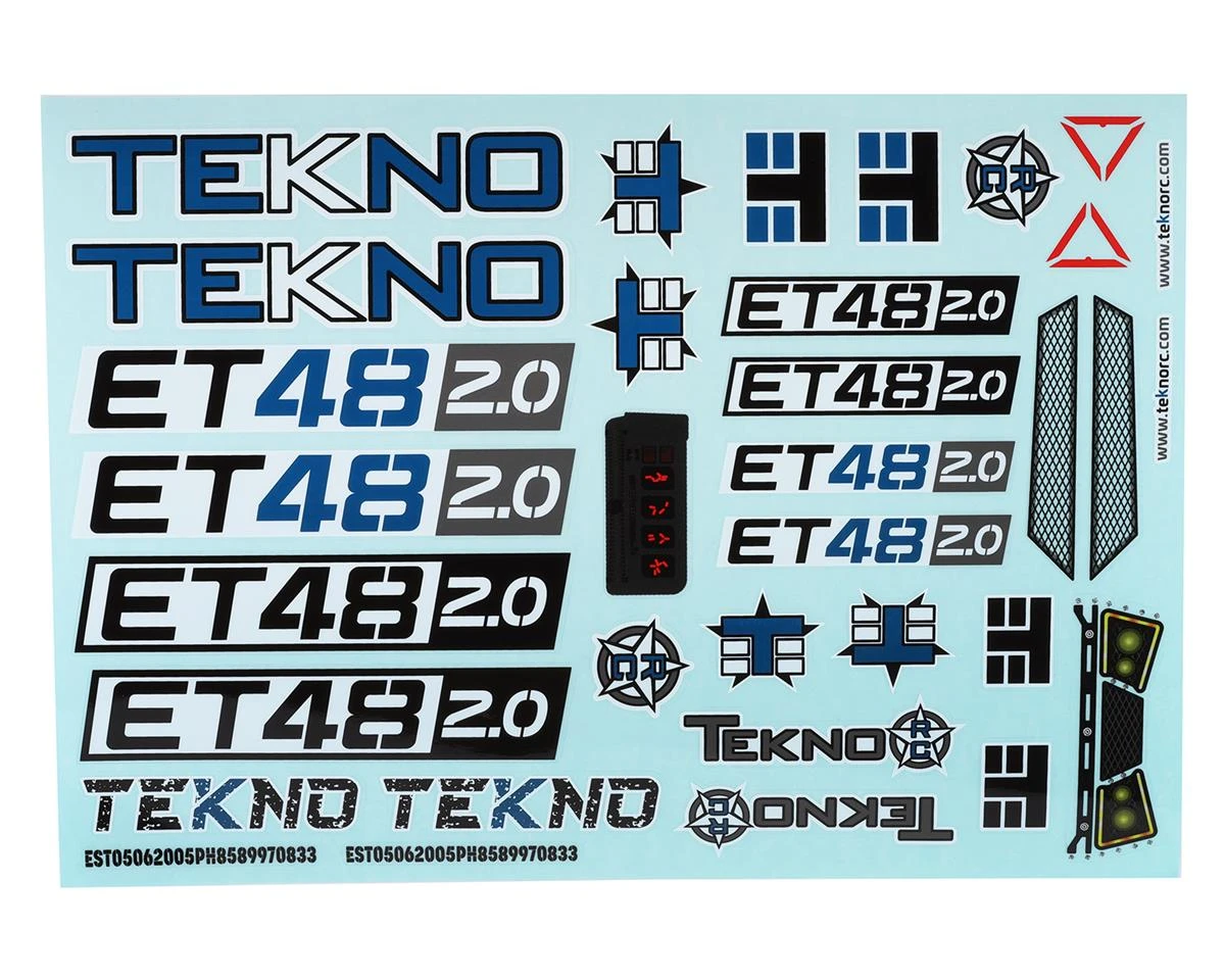 Tekno RC ET48 2.0 Decal Sheet 3 Tekno RC ET48 2.0 Decal Sheet