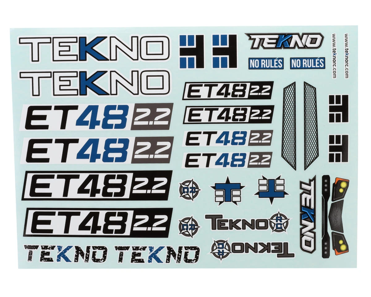 Tekno RC ET48 2.2 Decal Sheet 3 Tekno RC ET48 2.2 Decal Sheet