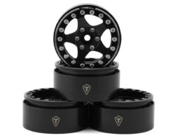 Treal Hobby Type E 1.9" Classic 5-Spoke Beadlock Wheels (Grey/Black) (4)