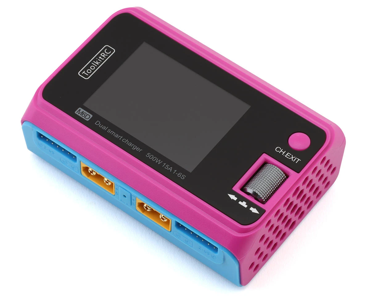 ToolkitRC M6D Dual DC Battery Charger Workstation (6S/15A/250W) (Hawaii Pink) (Summer Limited Edition) 3 ToolkitRC M6D Dual DC Battery Charger Workstation (6S/15A/250W) (Hawaii Pink) (Summer Limited Edition)