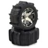 Traxxas 2.8" Pre-Mounted Paddle Tires W/All-Star Nitro Rear Wheels (2) (Black Chrome)