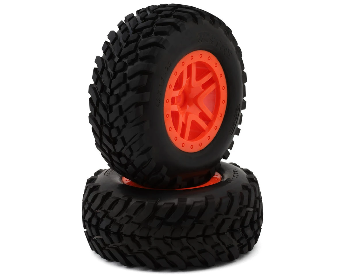 Traxxas SCT Off-Road Racing Pre-Mounted W/SCT Split-Spoke Wheels (Orange) (2) 4 Traxxas SCT Off-Road Racing Pre-Mounted W/SCT Split-Spoke Wheels (Orange) (2) - Image 2