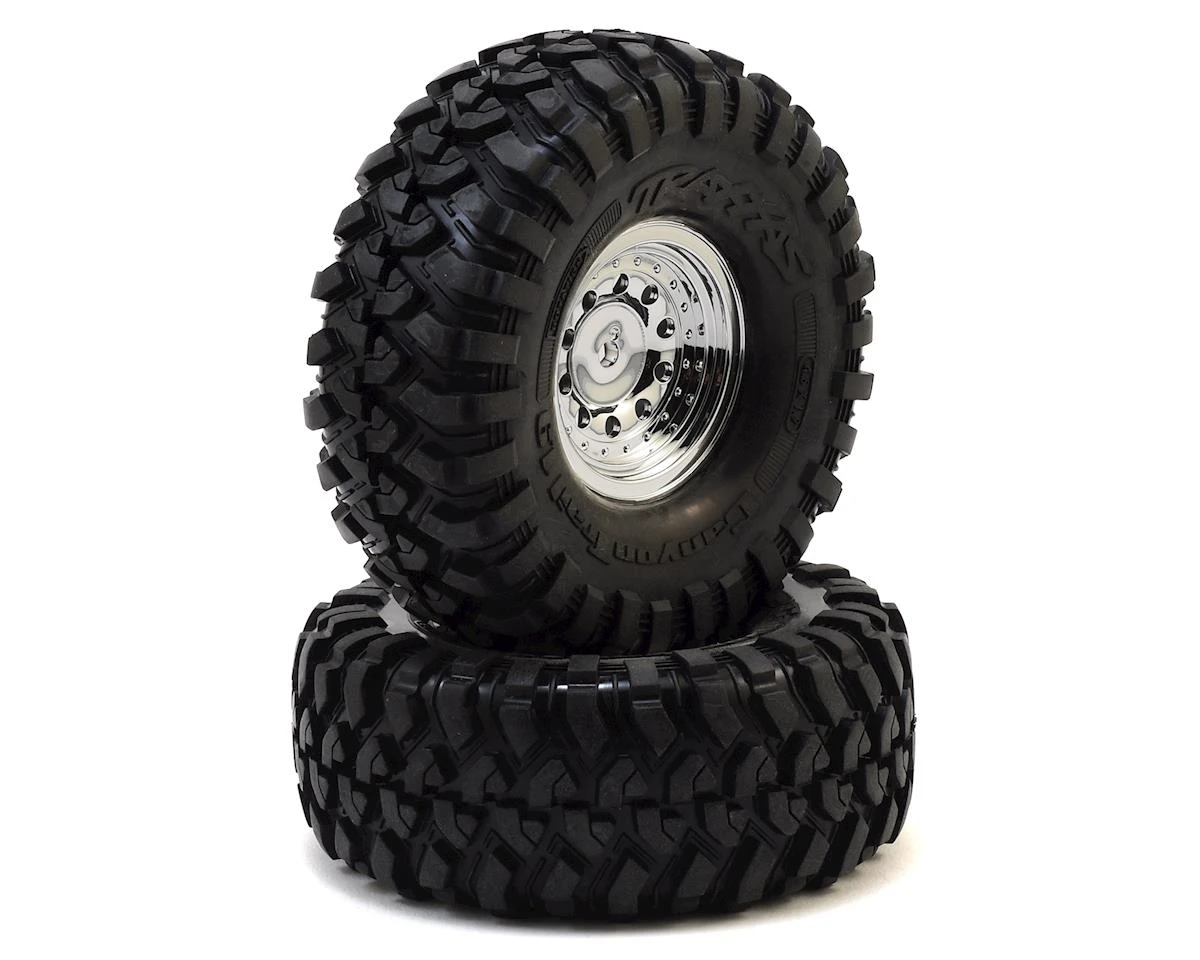 Traxxas TRX-4 Pre-Mounted Canyon Trail 1.9" Crawler Tires W/Chrome Wheels (2) 3 Traxxas TRX-4 Pre-Mounted Canyon Trail 1.9" Crawler Tires W/Chrome Wheels (2)